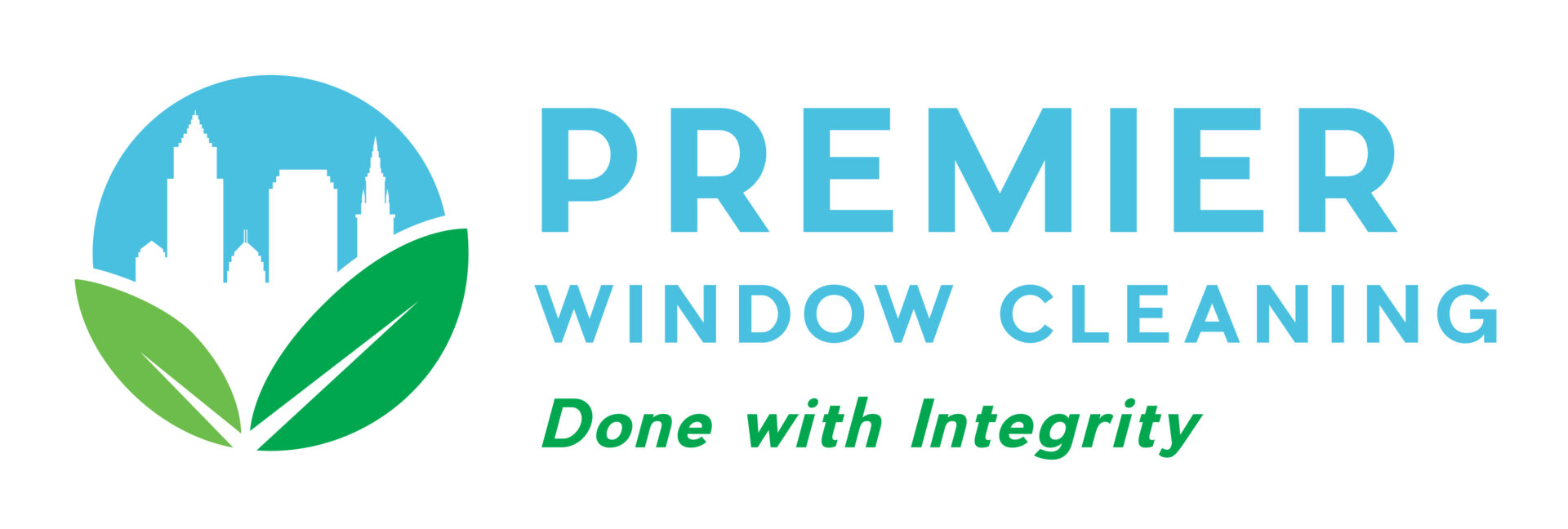 A logo of premier window cleaning