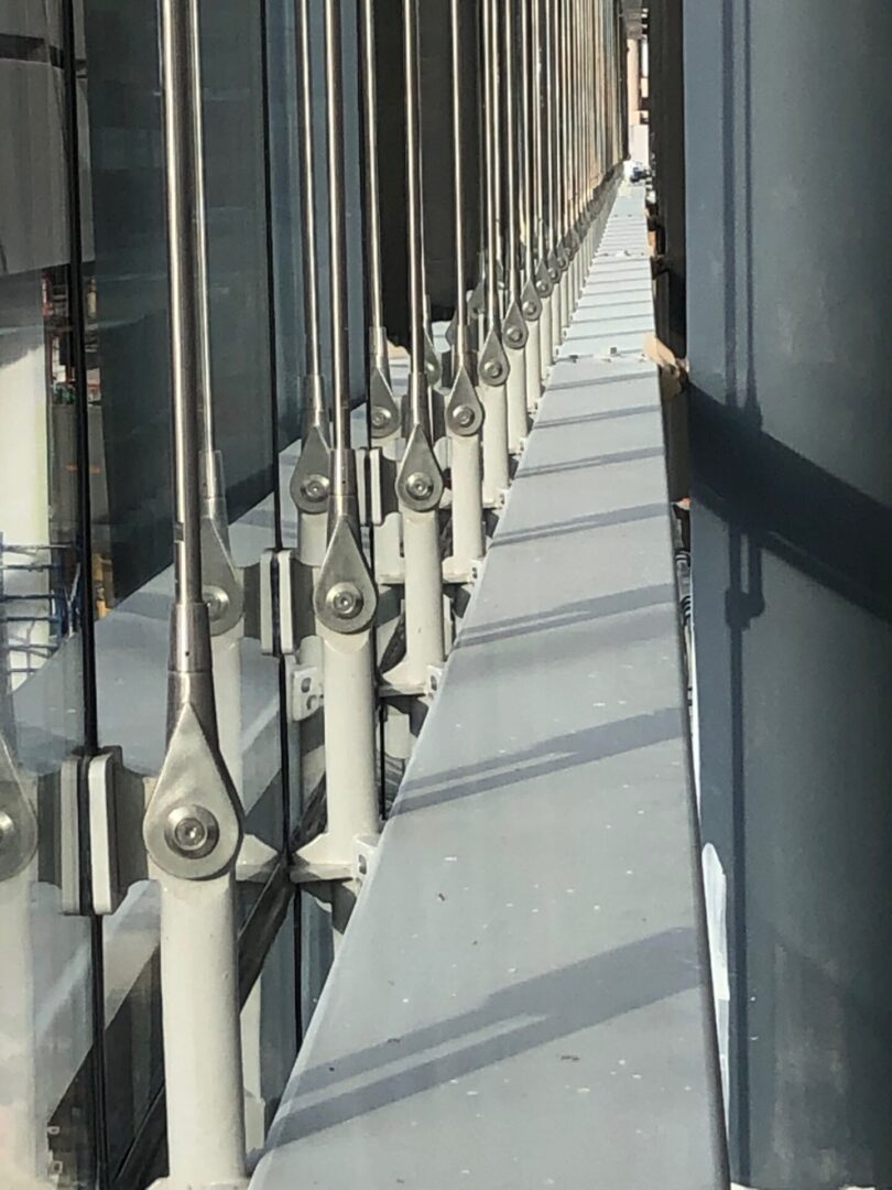 A row of pipes that are connected to each other.